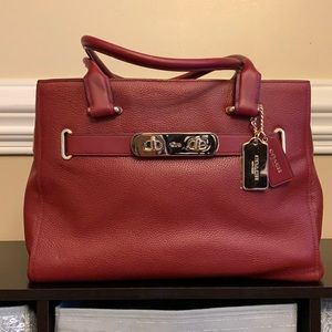 Coach, LIBCY/ Black Cherry Leather Bag